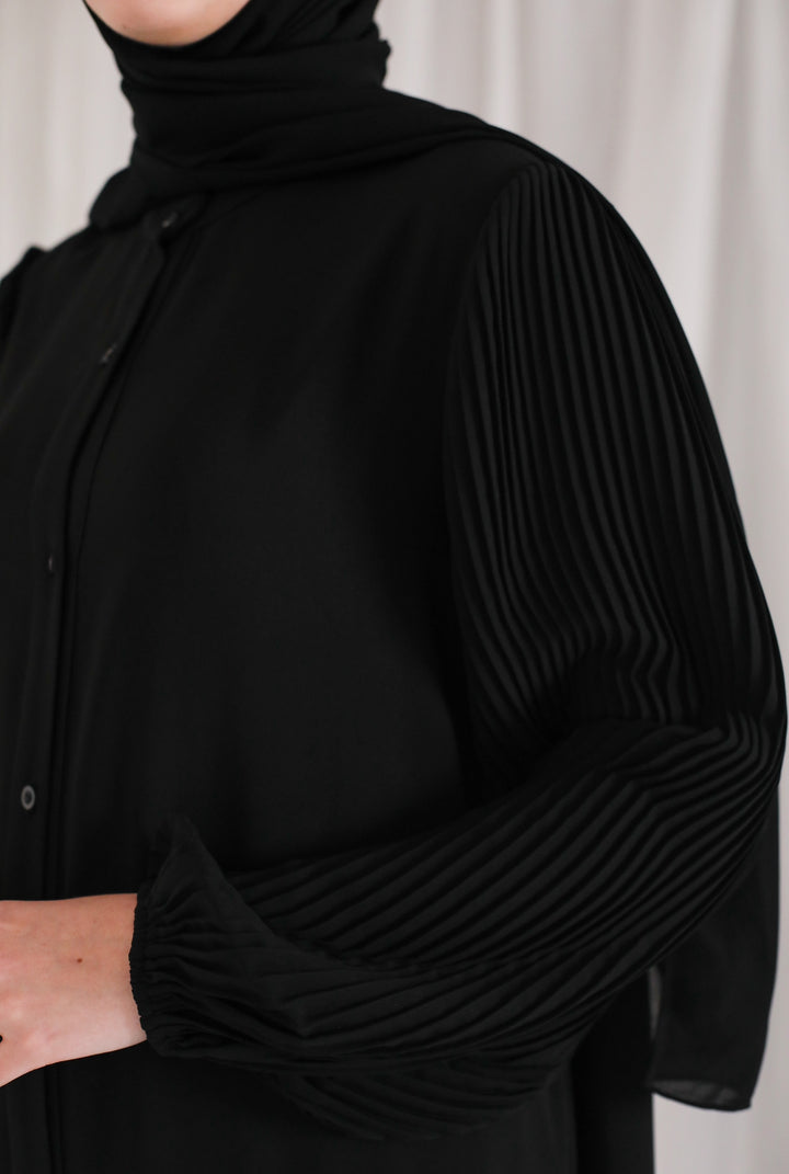 Pleated shirt abaya C0251