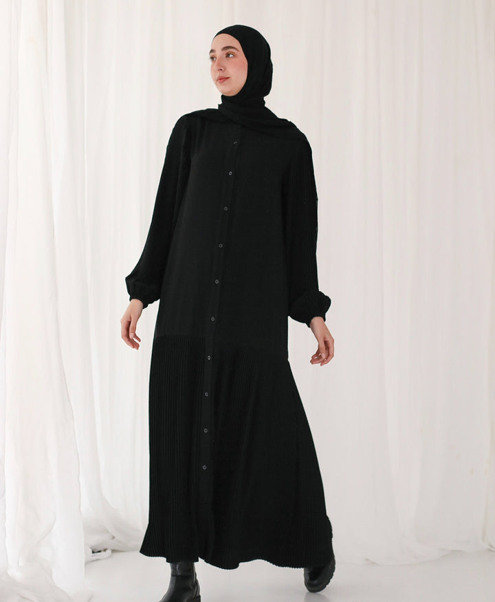 Pleated shirt abaya C0251