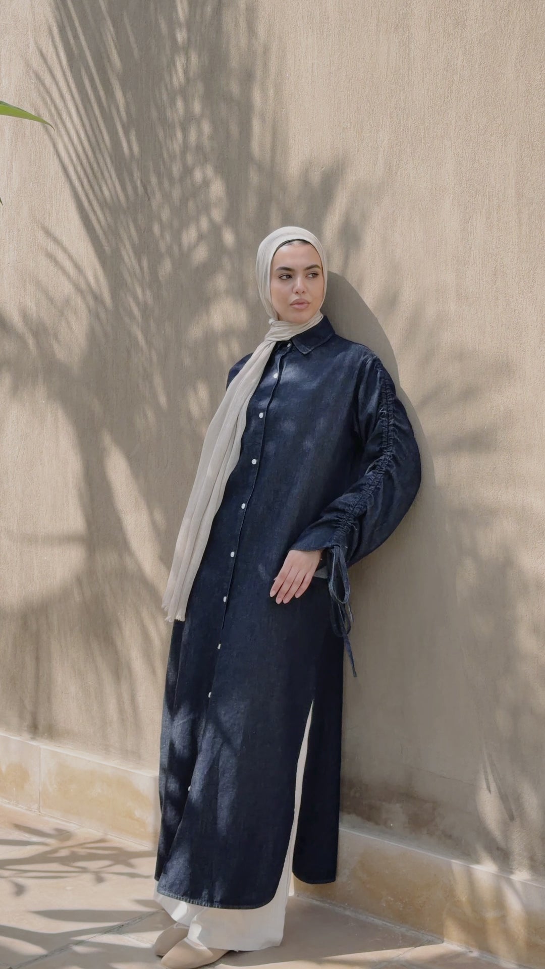 Gathered Denim Shirt C0538