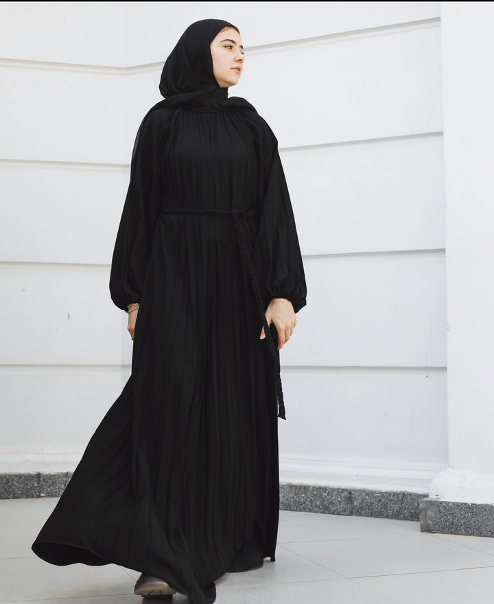 Pleated braids abaya C0171